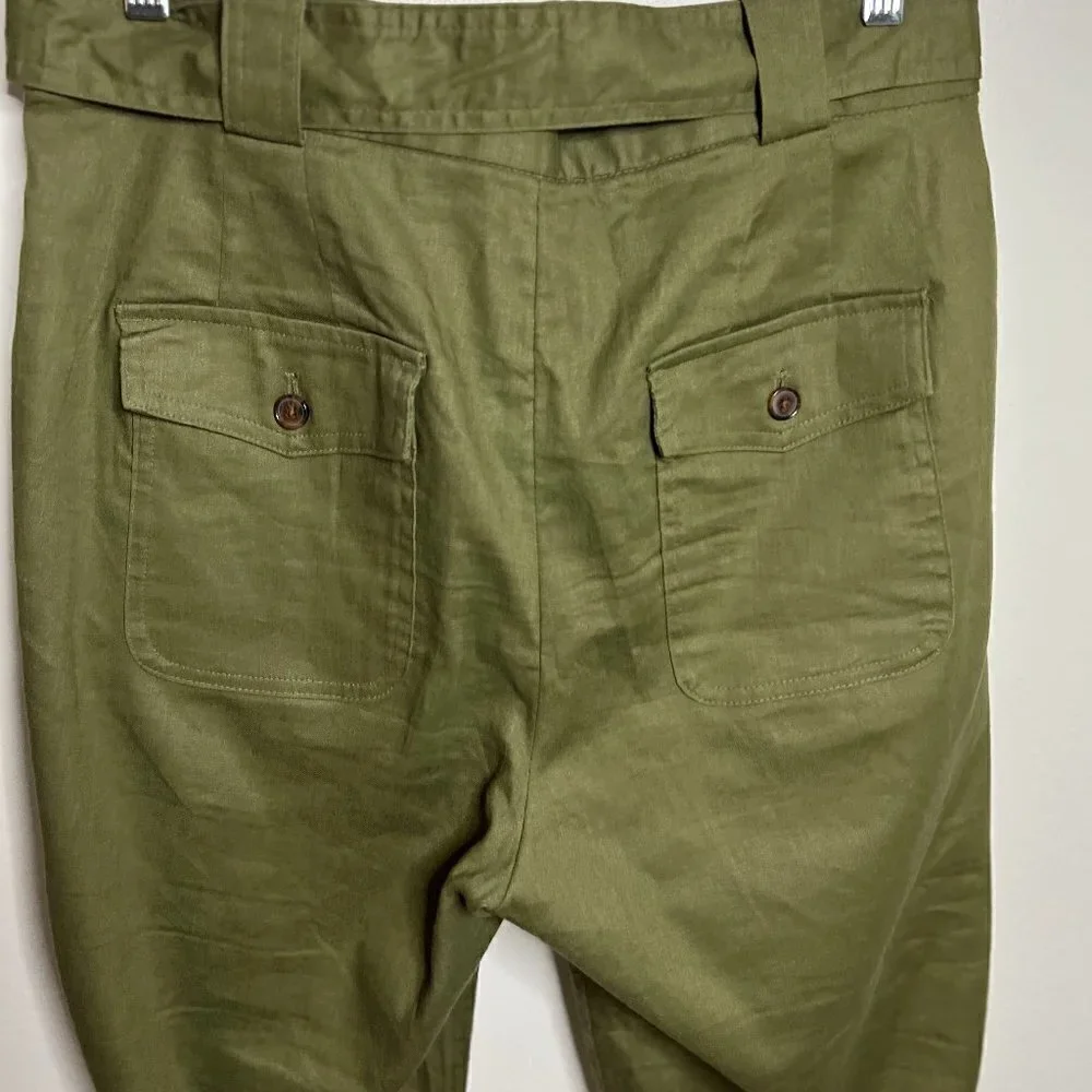 Banana Republic Olive Green Linen & Cotton Blend Pants Size 10P